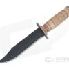 Case XX USMC Fighting Knife Black 1095 Grooved Leather Fixed Blade Knife 00334