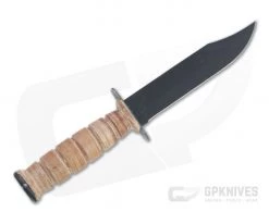 Case XX USMC Fighting Knife Black 1095 Grooved Leather Fixed Blade Knife 00334 -Camping Knives best sale 00334 3