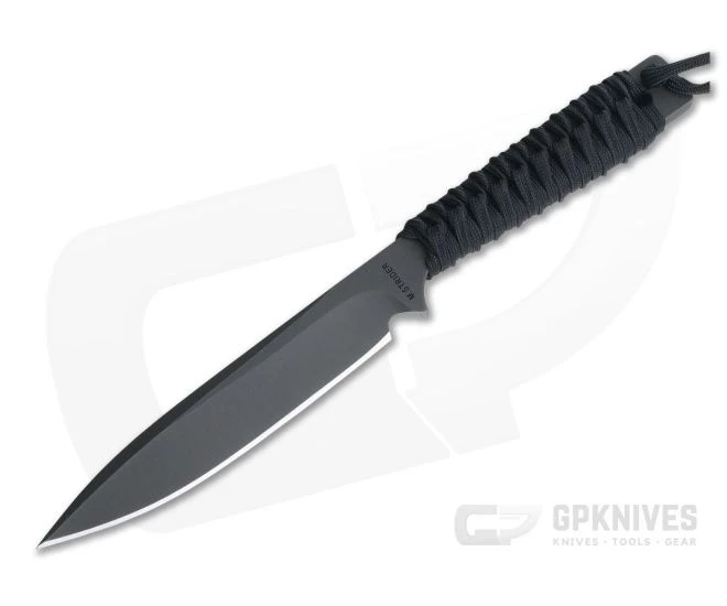 M. Strider Knives WP Hand Ground Spear Point Black PSF27 Black Paracord 0125 1 M. Strider Knives WP Hand Ground Spear Point Black PSF27 Black Paracord 0125