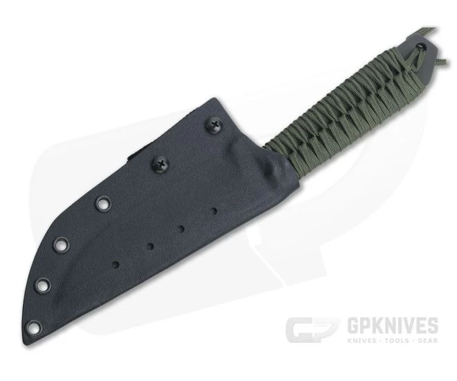M. Strider Knives WP XL Hand Ground Clip Point Black PSF27 Green Paracord 2 M. Strider Knives WP XL Hand Ground Clip Point Black PSF27 Green Paracord - Image 2