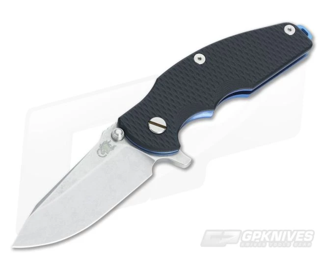Hinderer Knives Jurassic 3.25" Black G10 SpearPoint Blue Ano 1 Hinderer Knives Jurassic 3.25" Black G10 SpearPoint Blue Ano
