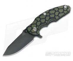 Hinderer Knives Jurassic Black DLC 3.25" Green/Black G10 SpearPoint