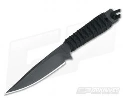 M. Strider Knives WP Hand Ground Clip Point Black ATS-34 Paracord Wrap 052