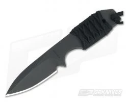 M. Strider Knives WP Hand Ground Spear Point Black ATS-34 Paracord Wrap 054