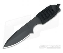 M. Strider Knives WP Hand Ground Spear Point Black ATS-34 Paracord Wrap 055