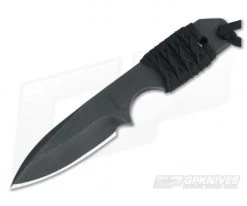M. Strider Knives WP Hand Ground Spear Point Black ATS-34 Paracord Wrap 056