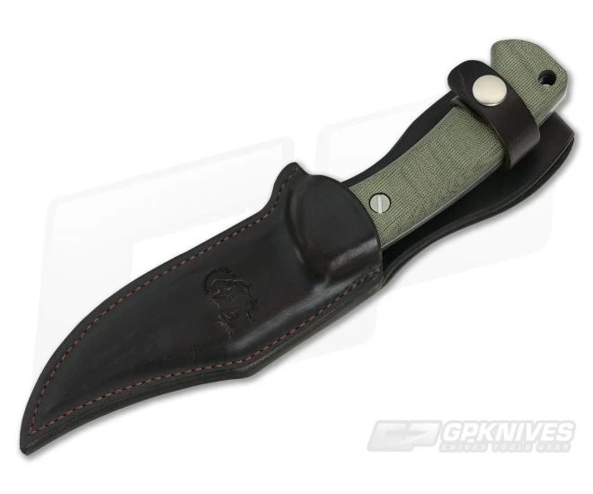 Hinderer Ranch Bowie Stonewashed CPM-3V Green Micarta Fixed Blade 0649 2 Hinderer Ranch Bowie Stonewashed CPM-3V Green Micarta Fixed Blade 0649 - Image 2