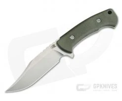 Hinderer Ranch Bowie Stonewashed CPM-3V Green Micarta Fixed Blade