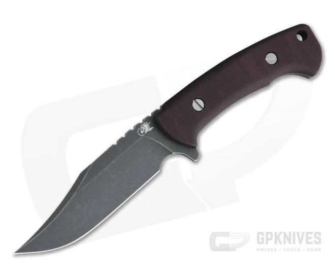 Hinderer Ranch Bowie Battle Black CPM-3V Burgundy Micarta Fixed Blade 1 Hinderer Ranch Bowie Battle Black CPM-3V Burgundy Micarta Fixed Blade