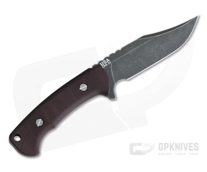 Hinderer Ranch Bowie Battle Black CPM-3V Burgundy Micarta Fixed Blade 3 Hinderer Ranch Bowie Battle Black CPM-3V Burgundy Micarta Fixed Blade - Image 3