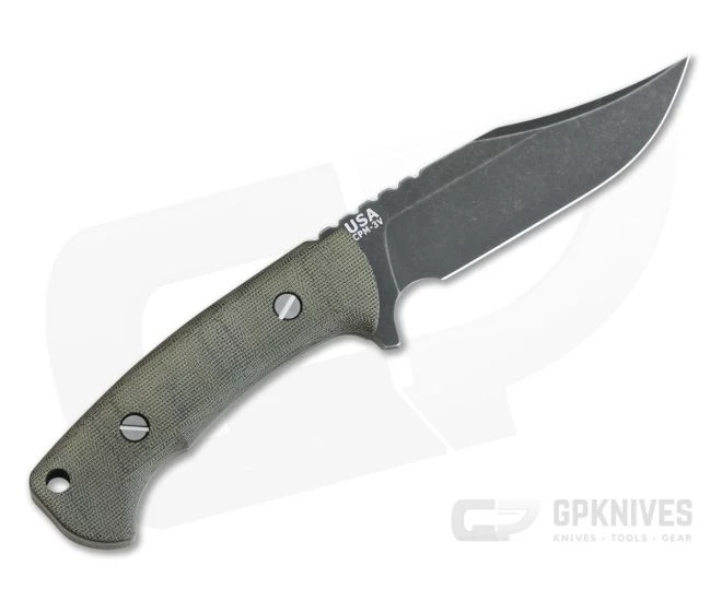 Hinderer Ranch Bowie Battle Black CPM-3V Green Micarta Fixed Blade 3 Hinderer Ranch Bowie Battle Black CPM-3V Green Micarta Fixed Blade - Image 3
