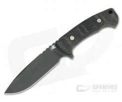 Hinderer Ranch Reserve Drop Point Battle Black CPM-3V Burlap Black Micarta Fixed Blade 0887