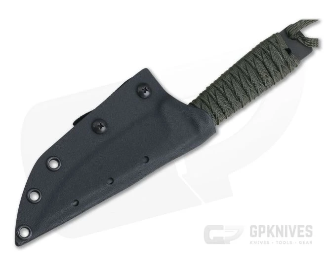 M. Strider Knives WP Hand Ground Clip Point Black PSF27 Green Paracord 2 M. Strider Knives WP Hand Ground Clip Point Black PSF27 Green Paracord - Image 2