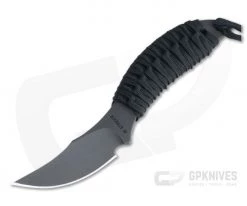 M. Strider Knives WP Hand Ground Trailing Point Black PSF27 Black Paracord