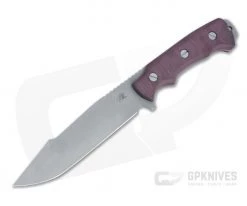 Hinderer Knives Fieldtac 6" Harpoon Spearpoint Working Finish Nitro-V Burgundy Micarta Fixed Blade 1271