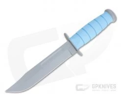 Kabar USSF SPACE-BAR Gray Knife and Plastic Sheath Blue Kraton G Handle 1313SF