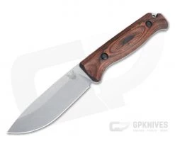 Benchmade Hunt Saddle Mountain Skinner Stonewashed S30V Stabilized Wood Fixed Blade Knife 15002
