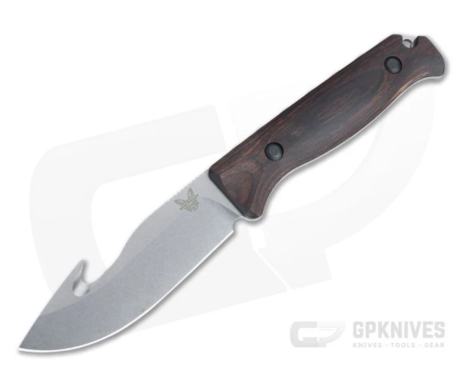 Benchmade Hunt Saddle Mountain Skinner with Gut Hook Stonewashed S30V Stabilized Wood Fixed Blade Knife 15004 1 Benchmade Hunt Saddle Mountain Skinner with Gut Hook Stonewashed S30V Stabilized Wood Fixed Blade Knife 15004
