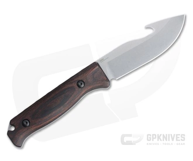 Benchmade Hunt Saddle Mountain Skinner with Gut Hook Stonewashed S30V Stabilized Wood Fixed Blade Knife 15004 3 Benchmade Hunt Saddle Mountain Skinner with Gut Hook Stonewashed S30V Stabilized Wood Fixed Blade Knife 15004 - Image 3