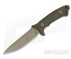 Spartan-Harsey Hunter Combat Utility Green Micarta Tan Sheath