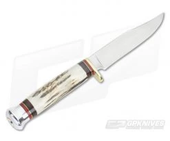 Linder Knives Medium Traveller Bowie Stag Handle 190110 -Camping Knives best sale 190110 3
