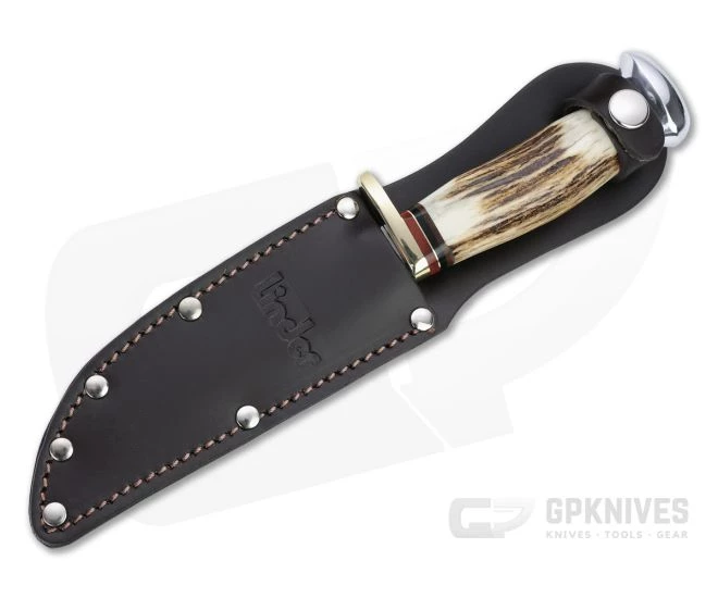 Linder Knives Traveller II Bowie Stag Handle Fixed Blade 190111 2 Linder Knives Traveller II Bowie Stag Handle Fixed Blade 190111 - Image 2