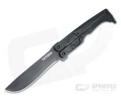Gerber Doubledown Black 420HC Black Polymer Folding Machete 30-001530N