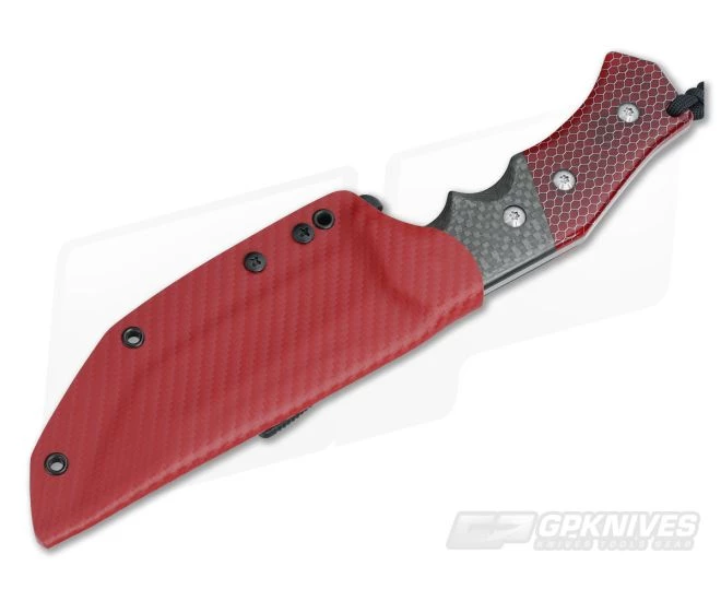 Randy Doucette Shogun Red C-Tek and Carbon Fiber CPM 10V Fixed Blade with Gosolov Bead 2 Randy Doucette Shogun Red C-Tek and Carbon Fiber CPM 10V Fixed Blade with Gosolov Bead - Image 2