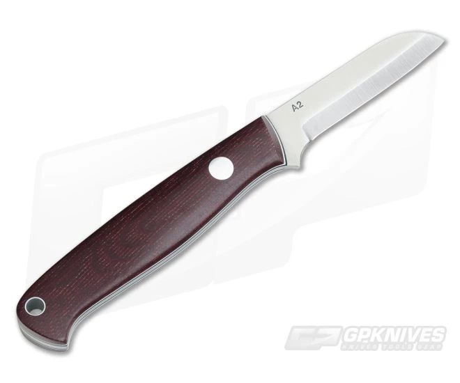Tom Krein Custom Shop Knife Scandi A2 Burgundy Micarta 3 Tom Krein Custom Shop Knife Scandi A2 Burgundy Micarta - Image 3