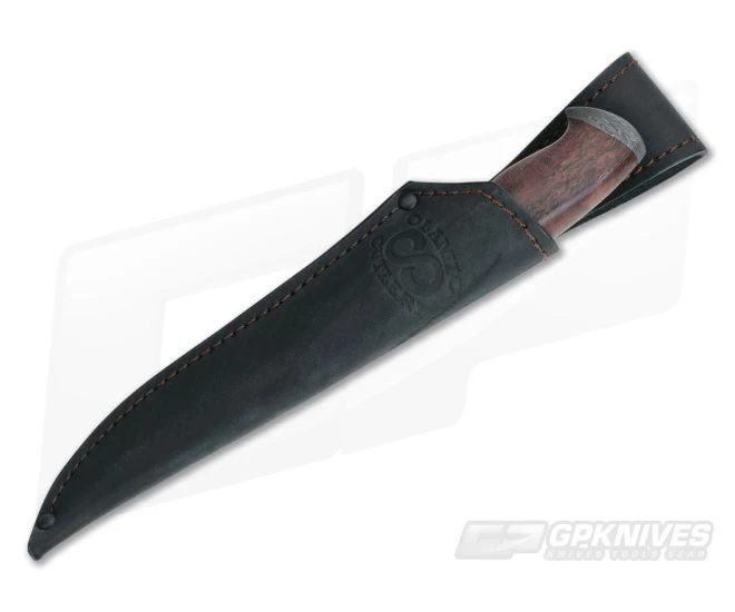 Olamic Cutlery Suna Karelian Birch Burl and Saturn's Rings Damascus 2 Olamic Cutlery Suna Karelian Birch Burl and Saturn's Rings Damascus - Image 2