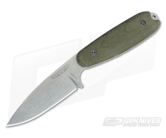 Bradford Guardian3.5 3D Green Micarta Sabre Ground Stonewash M390 1 Bradford Guardian3.5 3D Green Micarta Sabre Ground Stonewash M390