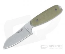 Bradford Guardian3.5 Sheepsfoot Stonewashed M390 3D Green Micarta Fixed Blade