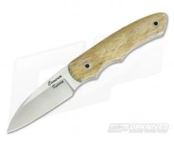 Camerer Knives Wharnie Carry S35VN Giraffe Bone Fixed Blade