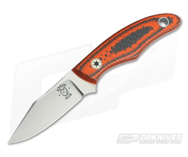 Tom Krein Custom Cayenne Orange Carbon Fiber CTS-XHP EDC Fixed Blade 1 Tom Krein Custom Cayenne Orange Carbon Fiber CTS-XHP EDC Fixed Blade