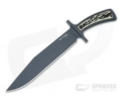 Cold Steel Drop Forged Bowie Black 52100 Faux Stag Fixed Blade 36MK
