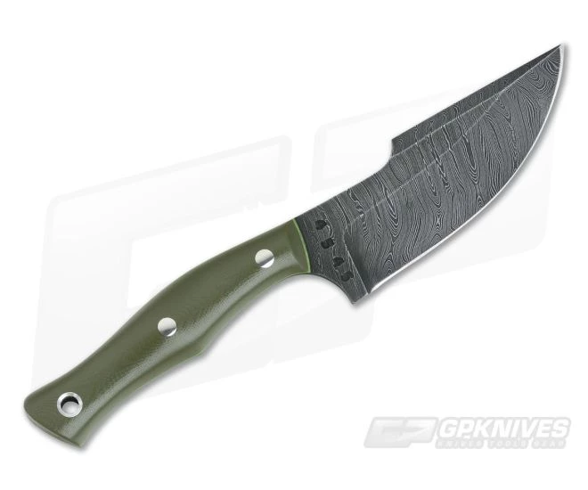 Olamic Cutlery Compact Hunter OD Green G10 HCVD Damascus Harpoon 3 Olamic Cutlery Compact Hunter OD Green G10 HCVD Damascus Harpoon - Image 3