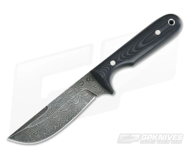 Olamic Cutlery Utility Skinner Black & Gray G10 HCVD Damascus Skinner 1 Olamic Cutlery Utility Skinner Black & Gray G10 HCVD Damascus Skinner