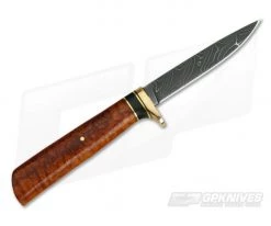 Burr Oak Custom Bird & Trout Bold Twist Damascus Ebony & Afzelia Burl -Camping Knives best sale 3885 3