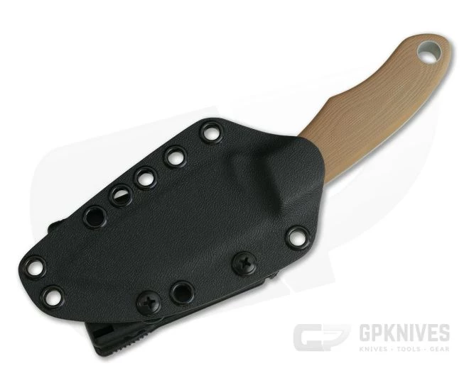 Tom Krein Custom Micro Chef Blasted Tan G10 Satin D2 EDC Fixed Blade 2 Tom Krein Custom Micro Chef Blasted Tan G10 Satin D2 EDC Fixed Blade - Image 2