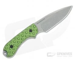 Bradford Guardian3 False Edge GPK Exclusive Stonewashed Rex 45 Toxic Green/Black G10 Fixed Blade -Camping Knives best sale 3fe 010 rex45 3