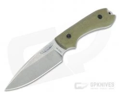 Bradford Guardian3 False Edge GPK Exclusive Stonewashed Rex 45 3D Green Micarta Fixed Blade