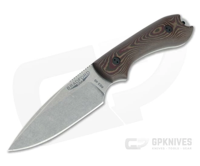 Bradford Guardian3 False Edge GPK Exclusive Stonewashed Rex 45 3D Chocolate/Red Richlite Fixed Blade 1 Bradford Guardian3 False Edge GPK Exclusive Stonewashed Rex 45 3D Chocolate/Red Richlite Fixed Blade