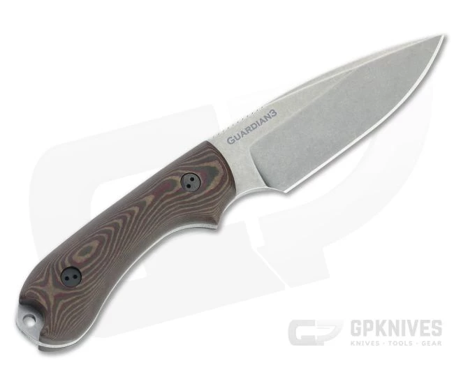 Bradford Guardian3 False Edge GPK Exclusive Stonewashed Rex 45 3D Chocolate/Red Richlite Fixed Blade 3 Bradford Guardian3 False Edge GPK Exclusive Stonewashed Rex 45 3D Chocolate/Red Richlite Fixed Blade - Image 3