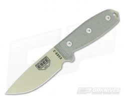 ESEE 3 Plain Edge Desert Tan Green Sheath