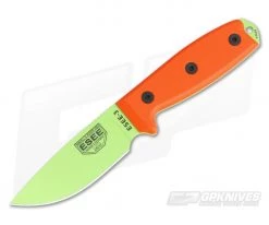 ESEE 3 Venom Green Blade Orange G10 Black Sheath