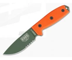 ESEE 3 Part Serrated Orange G10 & OD Coated