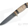 Olamic Cutlery Suna Stacked Birch Bronze Fittings Damascus Fixed Blade