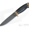 Olamic Cutlery Suna Stacked Leather Bronze Fittings Damascus Fixed Blade
