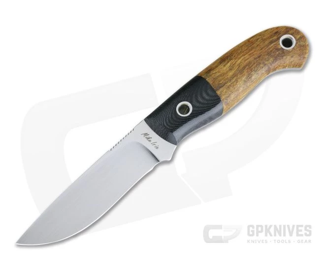 Mike Irie Model 110 Satin CPM-154 Black Linen Micarta Bolstered Stabilized Maple 4174 1 Mike Irie Model 110 Satin CPM-154 Black Linen Micarta Bolstered Stabilized Maple 4174