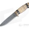 Olamic Cutlery Suna Stacked Birch Bronze Fittings Damascus Fixed Blade 4216